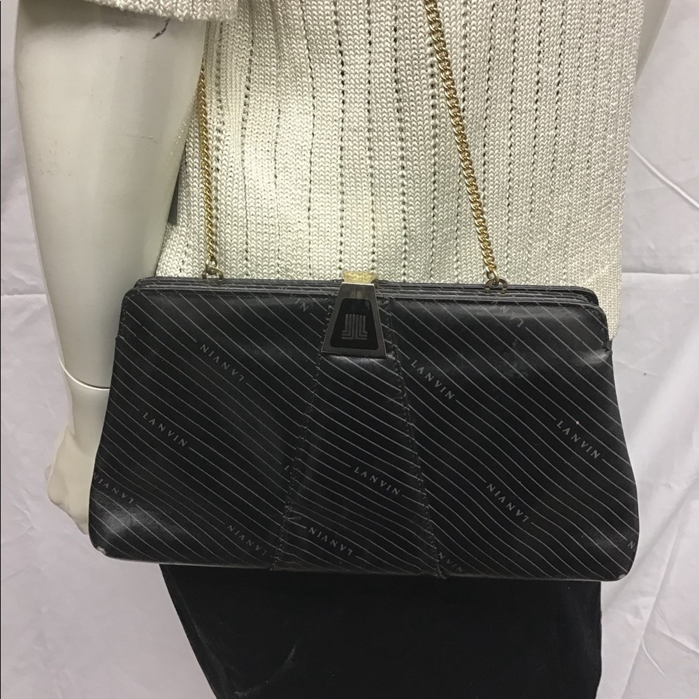 Lanvin Vintage Black Lanvin Print Purse